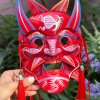 Painted Nuo Opera Mask - Red on SmartShanghai