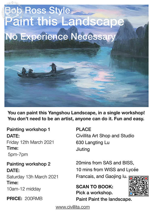 Bob Ross Style Landscape Painting Workshop