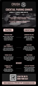 Crush x Peddlers Cocktail Pairing Event 
