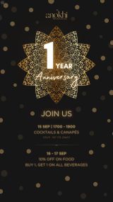 Anokhi One-Year Anniversary Food & Drinks Deal