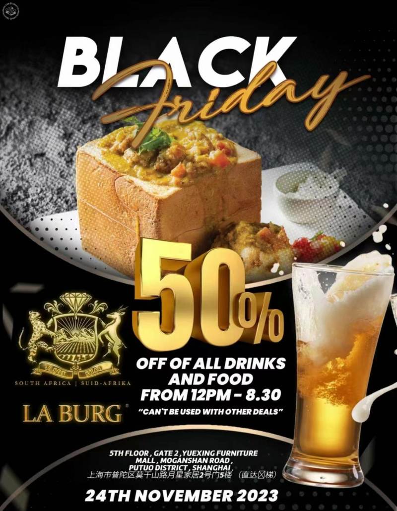 Black Friday - 50% Off Food and Drinks