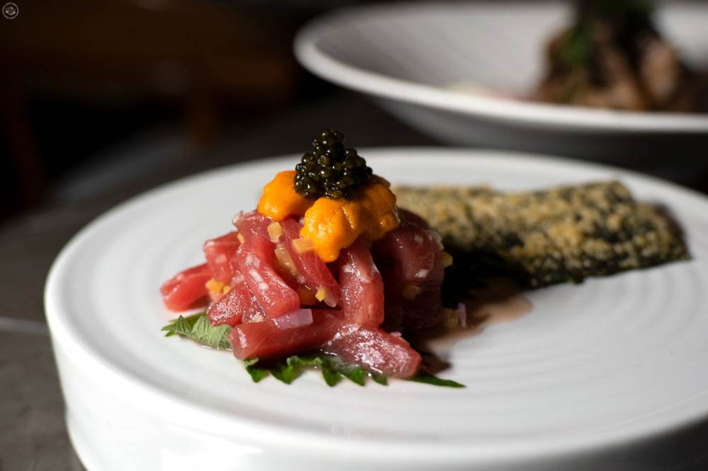 For Appetizers: Tuna, Pickled Radish, Sea Urchin with Caviar