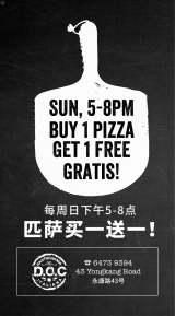 Sunday Buy 1 Pizza Get 1 Free Gratis 
