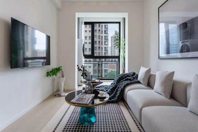 modern 1 bedroom floor heating modern  furniture open kitchen Xuhui bundside line 7,12