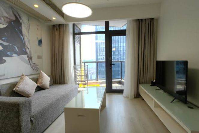 Loft one bedroom service apt 2mins to Langao Rd,free for gym & Wifi