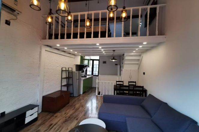 Full furnished 1br/2living & balcony/bathtub @South Shanxi Rd & Line 1/10/12