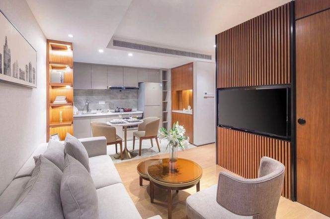 Brand-new luxury 1br serviced apt in Jing'an nr L7