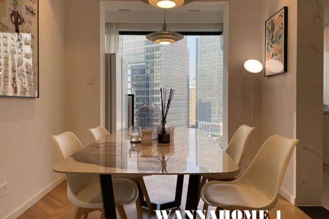 Open Balcony+Spacious&Bright 2Bdrs 2Baths+Nice SuZhou Creek View+Han Zhong Rd Metro+Great Compound