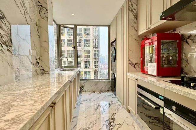 very modern big size 2 brs floor heating open balcony nice view near west nan jing road