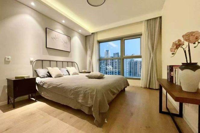 Changping Rd metro/2br2bt/central AC/floor heat/oven/dishwasher/balcony/free club/tennis court