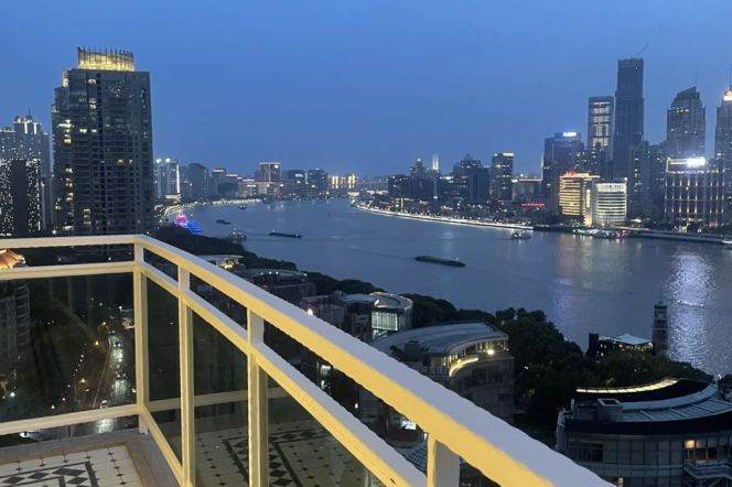 super modern big 3brs floor heating open balcony great river view IFC ,Huang pu river