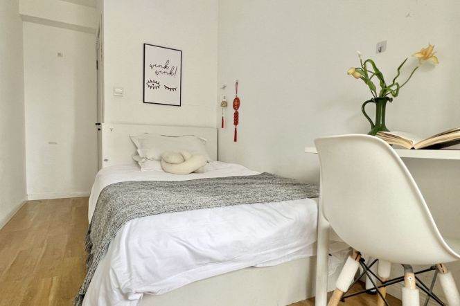 Jingan district, bright room with balcony nearJingan temple, close to ECNU/SJTU long/short term