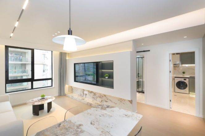 Jing'an Temple. Modern 1br,decent compound  ,elevator, floor heating 