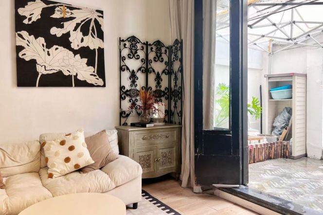 Nice yard 1Br/1Lr/1Bt apt nr South shanxi rd,M1/10/12