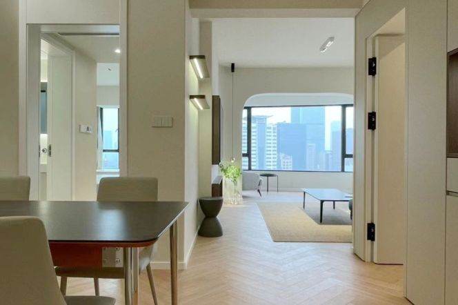 Awesome View+Modern&Spacious&Bright 2Bdrs 2Baths Apt+Top Compound+Jing'an Temple