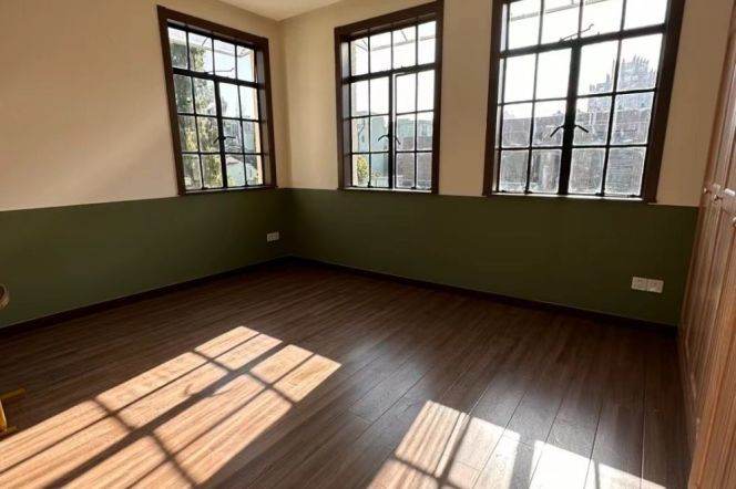 Changshu Road Metro Station, building with copper plaques, entire floor of villas with terraces