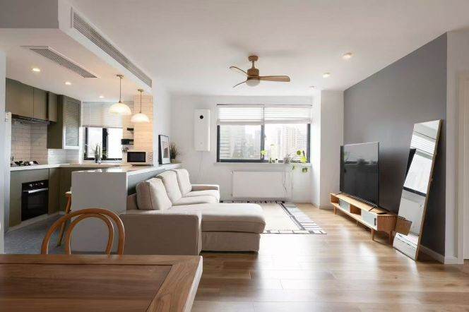 modern big 2brs wall heating open kitchen nice view in Xintiandi 20K