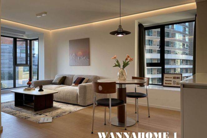 Large Balcony+Modern&New&Bright 1Bdr 1Bath Apt+Zhong Shan Park+Nice View+Top Compound
