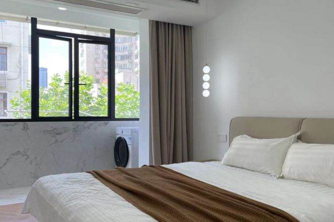 4F Walk Up+Spacious&Bright 1Bdr 1Bath Apt+Wu Kang Rd+L10 Shanghai Library+Large Closet