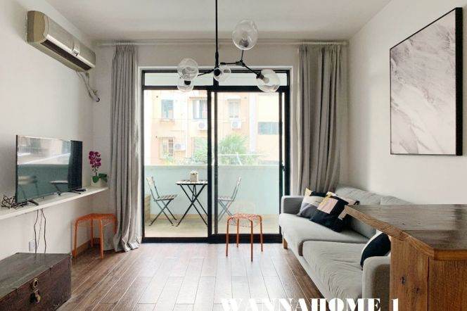 Bright&Spacious 1Bdr 1Bath Apt+L2/3/4Zhongshan Park+Open Balcony+3F Walk Up