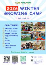 Melody Preschool 2026 Winter Growing Camp