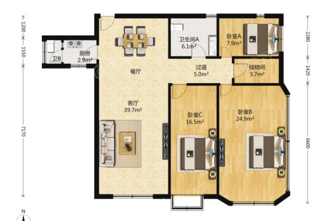 Chez Moi | Jing'an Temple Mt L2/7 | 2br-1bathr +balcony | Good compound