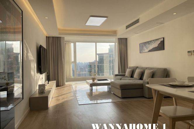 New&Spacious 2Bdrs 2Baths Apt+Zhong Shan Park+Awesome View+Top Compound+Large Covered Balcony