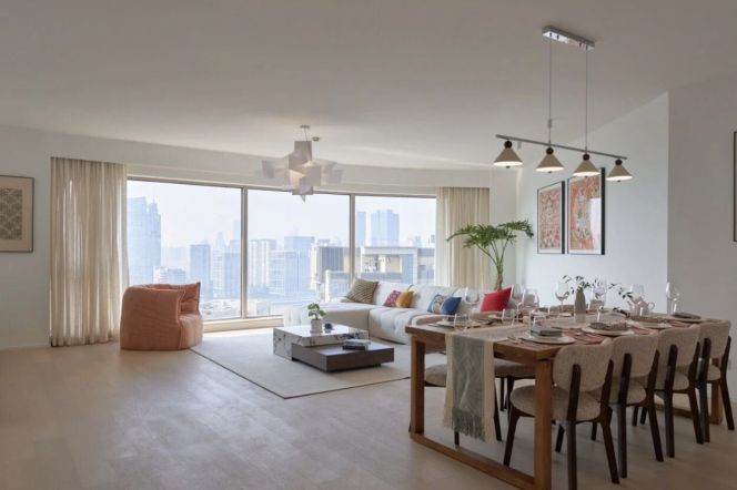 super modern big 4brs floor heating wooden floor nice river view beside Huang pu river 