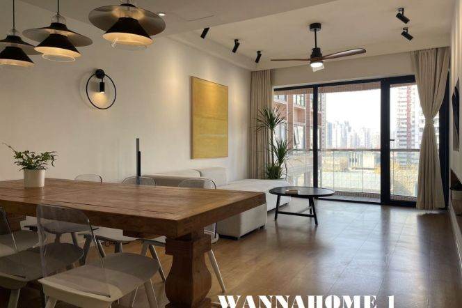 Top Building+Really Bright&Spacious 3Bdrs 2Baths Apt+Jing An Temple+Wu Kang Rd+Open Balcony