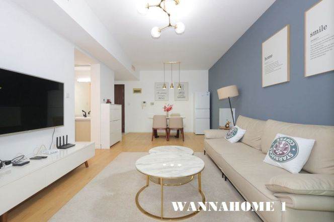 Spacious&Bright&Modern 1Bdr 1Bath+W Nanjing Rd CBD+Open Balcony+Top Compound