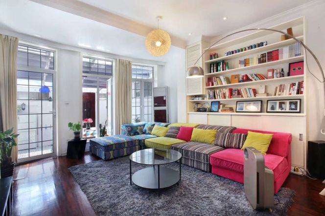 Nice yard 1Br/1Lr/1Bt apt nr Jingan temple,M2/7/11/14