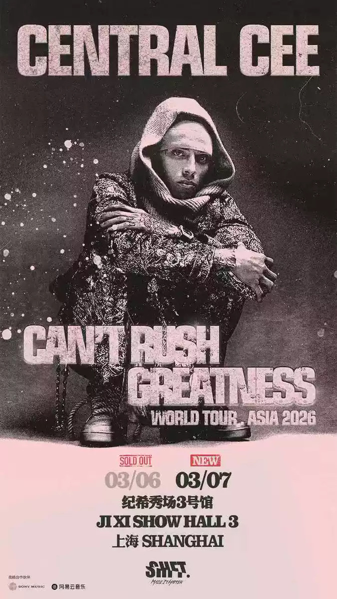 Central Cee: Can't Rush Greatness Tour in Shanghai at Jixi Show