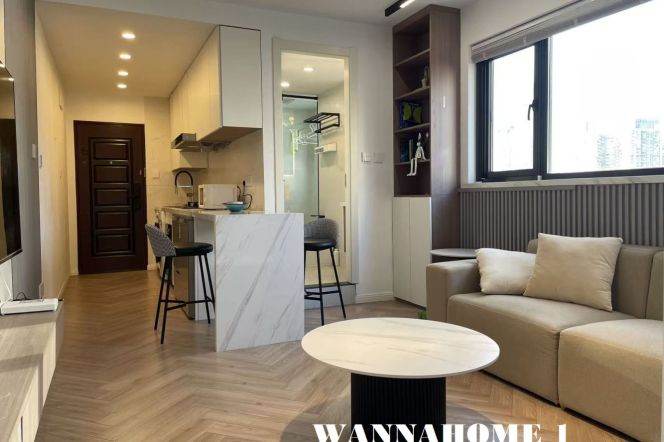 Spacious&Modern&Bright 1Bdr 1Bath Apt+W Nanjing Rd CBD+Nice Building+L7 Chang Ping Rd+Su Zhou Creek