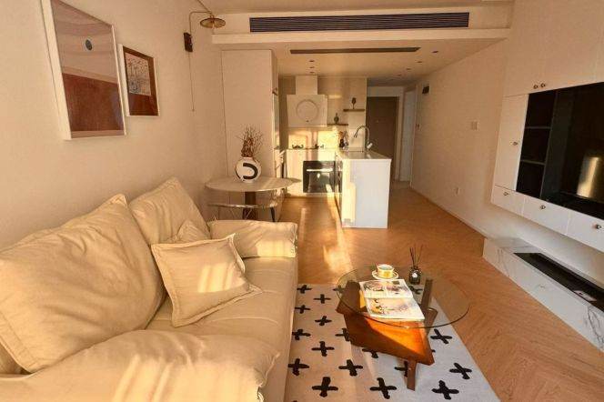 Near Zhongshan Park Metro Station, a large 1-bedroom apartment with plenty of sunlight