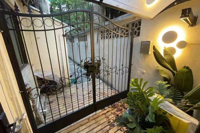 Nice floor heated 1+1br with garden near jiangsu rd station for long&short rent