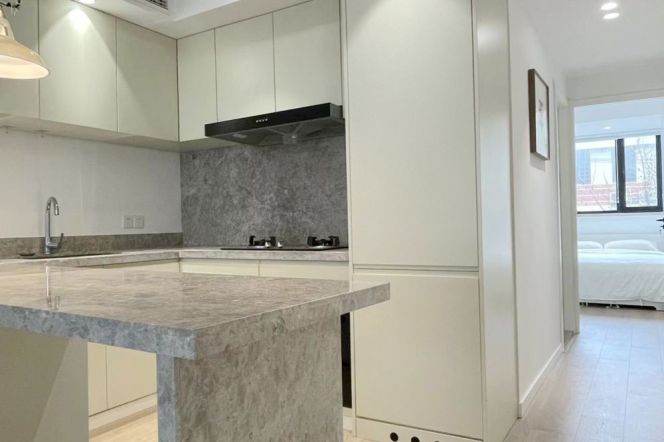 Modern&Bright&Spacious Elevator 2Bdrs 1Bath Apt+Large Open Balcony+West Nanjing Rd CBD