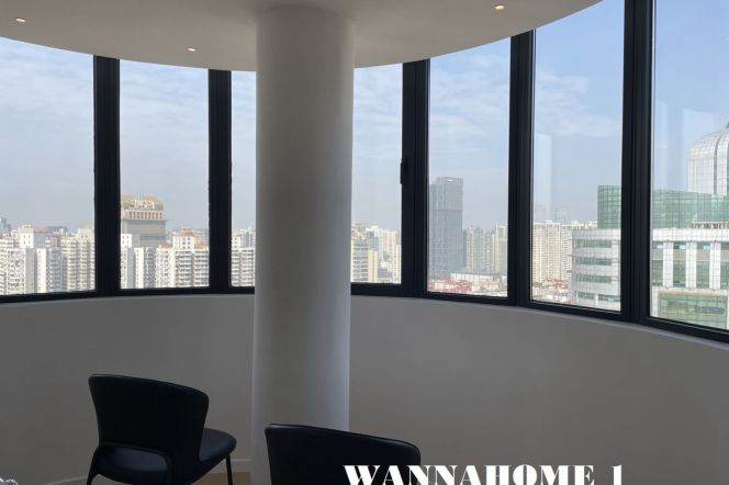 Modern&Spacious&Bright 3Bdrs 2Baths Apt+Jing An Temple+Awesome View+2 Large Curved Balconiesa