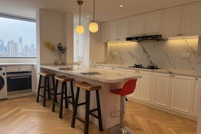 modern 3brs floor heating open balcony green view beside Xujiahui park line 1,9,11 