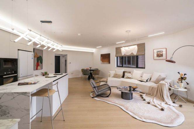 modern big 3brs floor heating open kitchen nice bar in Zhong shan park line 2,3,4 only 20K