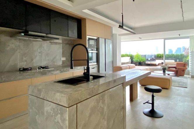 big 2 bedrooms plus study huge terrace in Xujiahui line 1,9,11 and park,Church 