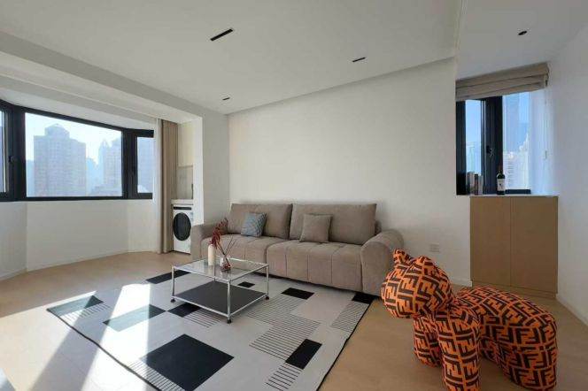 West Nanjing Rd ,new and bright 1br 2lrs@ line 1/12/13 ,nice view