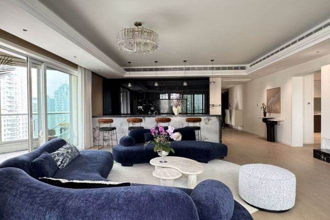 modern huge 3brs floor heating open balcony good river view beside Huang pu river IFC 