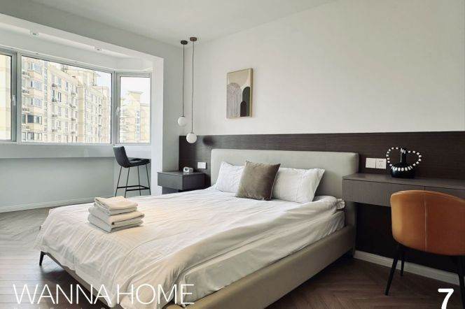 Garden Compound/Xujiahui CBD/Balcony/Huge Living+Dining/Heater/Cozy2br