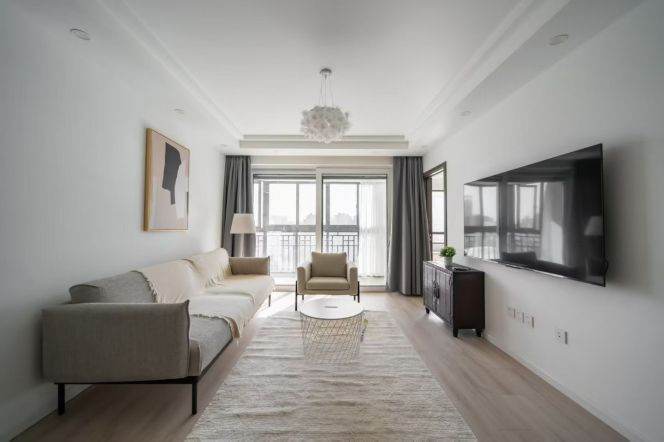 South Shaanxi Rd metro/2br2bt/central AC/floor heat/oven/balcony/tennis court