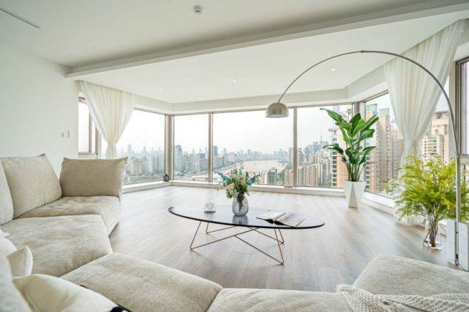 super modern 4brs floor heating modern furniture great river view beside Huang pu river 62K