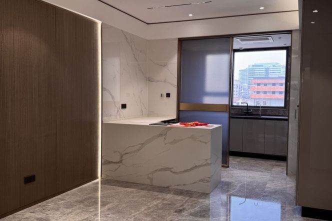 modern 4brs floor heating open balcony flexible furniture open kitchen near Jing an temple 