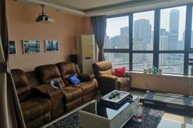 A 160-square-meter luxury duplex apartment with panoramic skyline views is now available for rent.