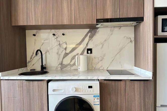 Short term 1 br 8.5K super modern nice decoration golden location M2/7/14 Jing'an 