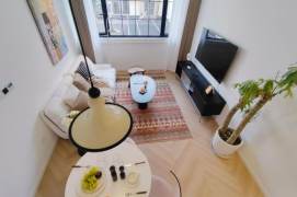 Modern & Unique duplex 1 br with floor heating + open balcony in Jing'an. L 7 ChangPing Rd St.