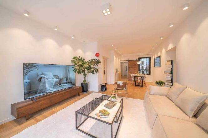 Suzhou River scenic apartment, with two balconies, featuring the "Three Views of Pudong" view.